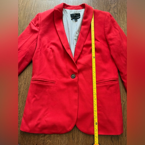 J. Crew Red Parke Wool Blazer - Size 4 - Picture 8 of 11